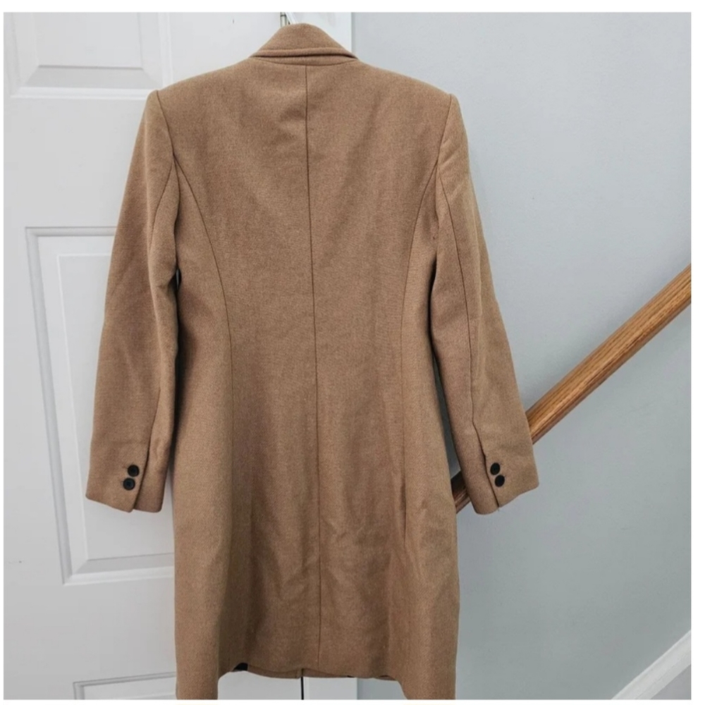 Zara Tan Wool Blend Pea Coat Size S - Picture 6 of 7